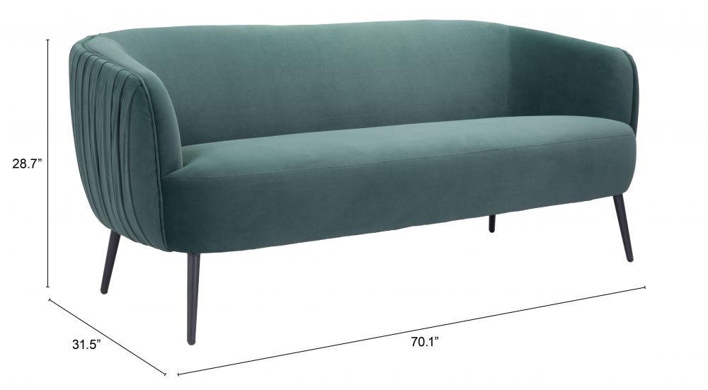 green fabric sofa