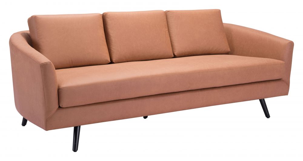 brown leather sofa