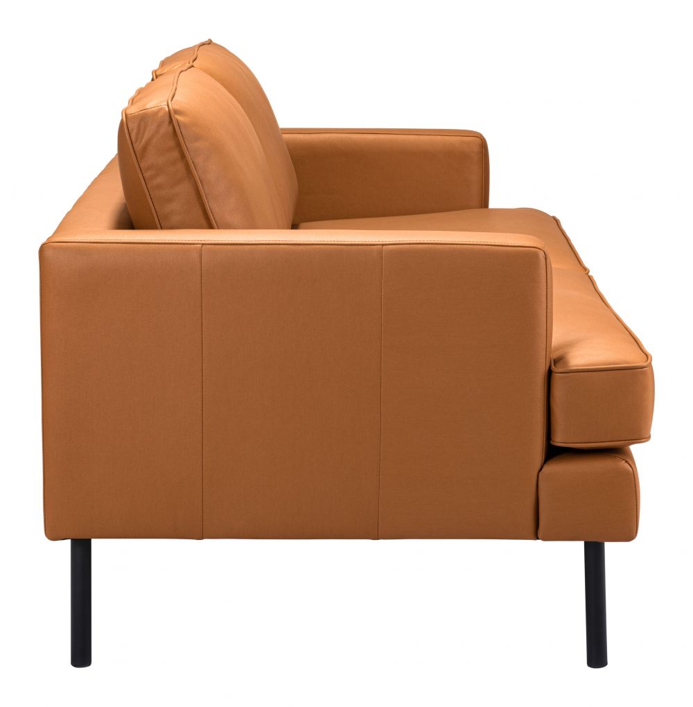 brown leather sofa