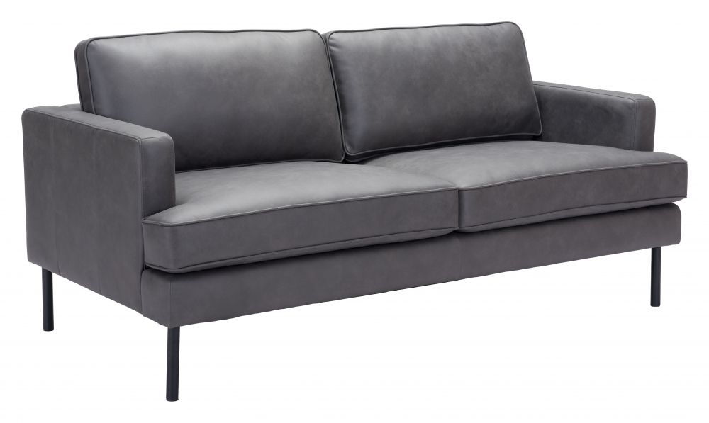 grey leather sofa