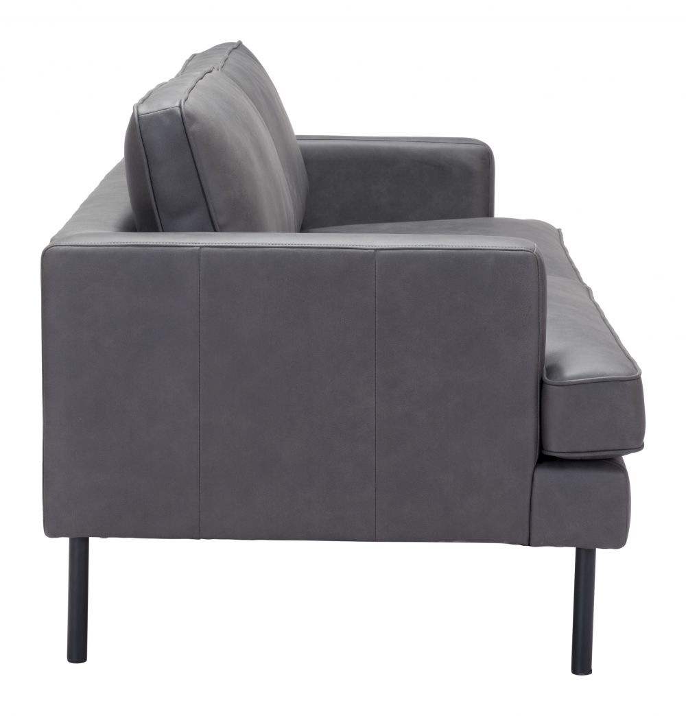 grey leather sofa