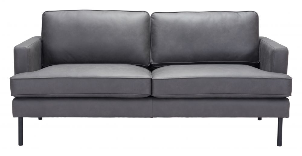 grey leather sofa