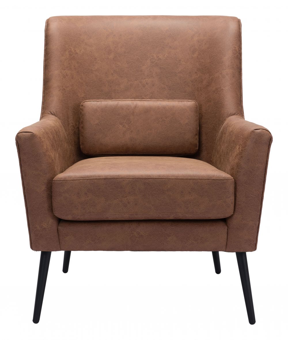 brown leather accent chair