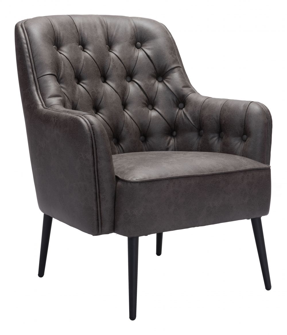 black leather accent chair