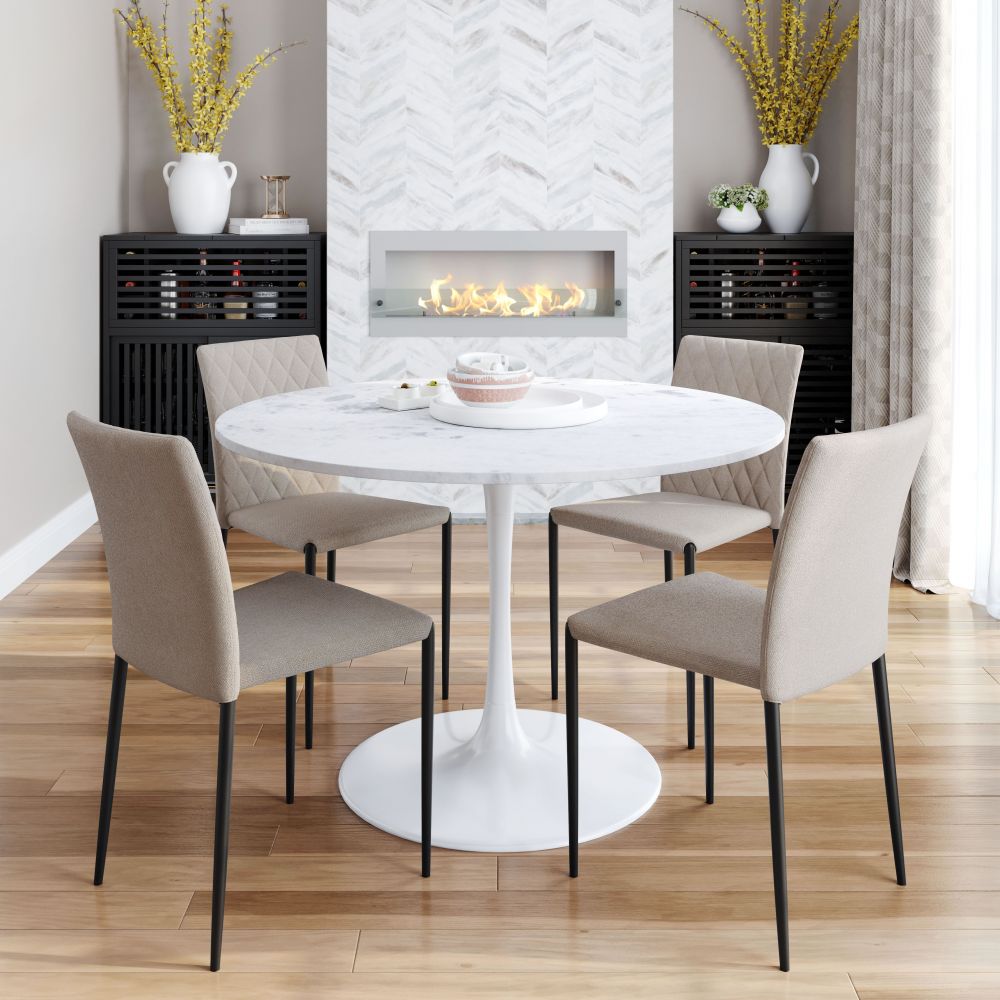 white dining set