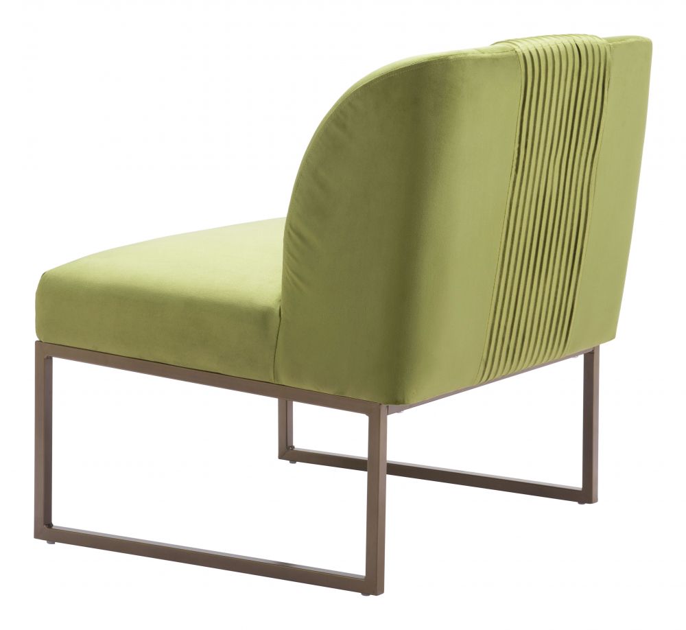 green fabric accent chair