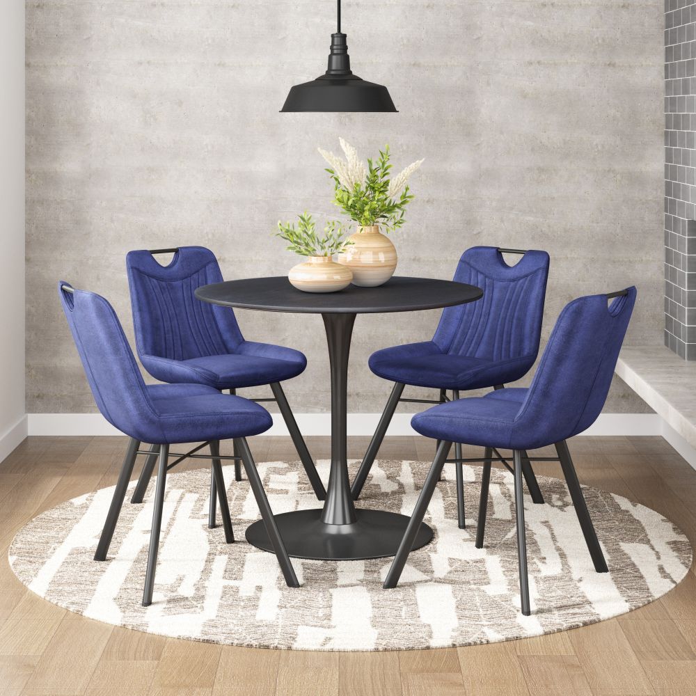 black dining table
