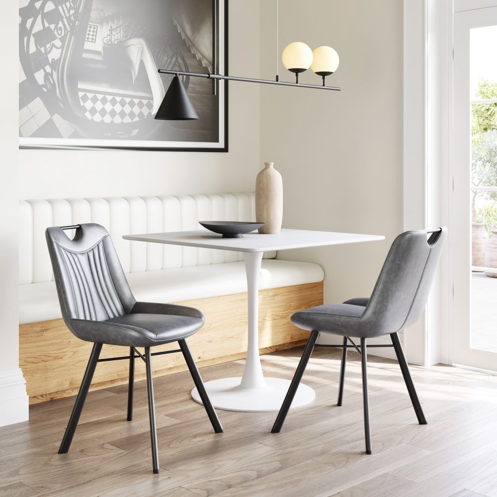white dining table