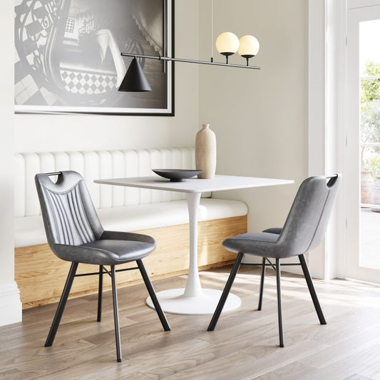 white dining table