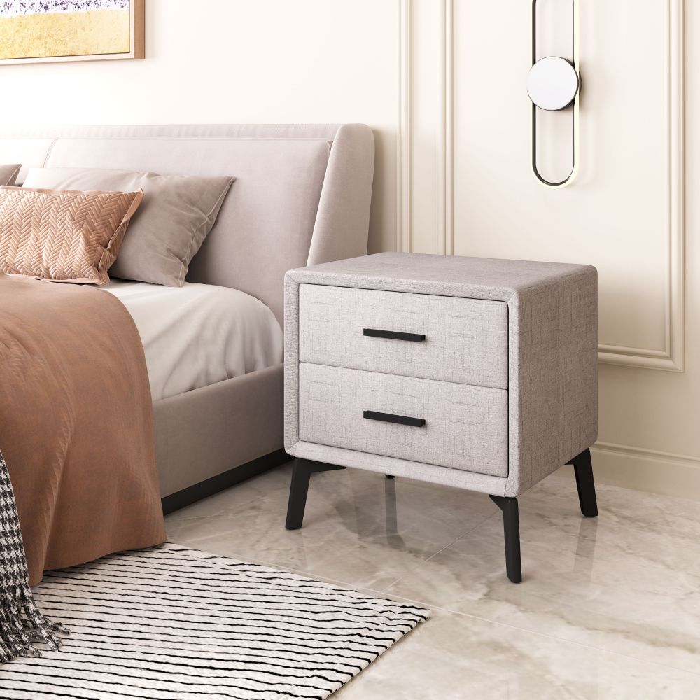 beige bedside table