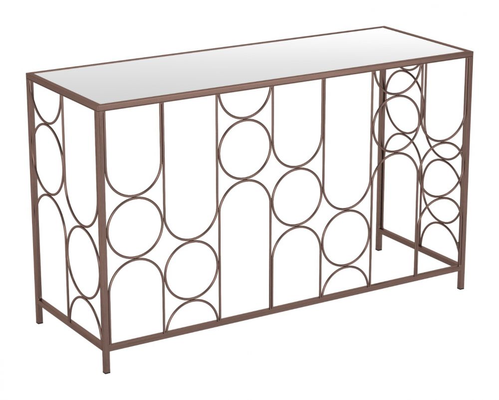 bronze glass console table