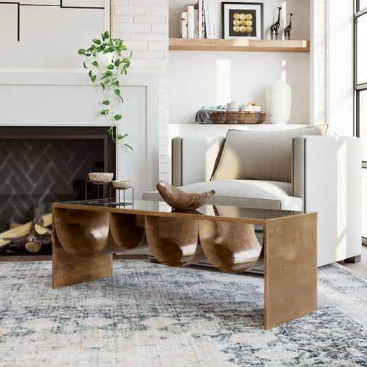 brass glass coffee table