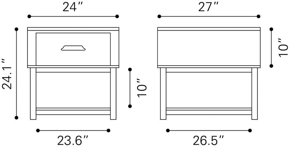 black wooden end table