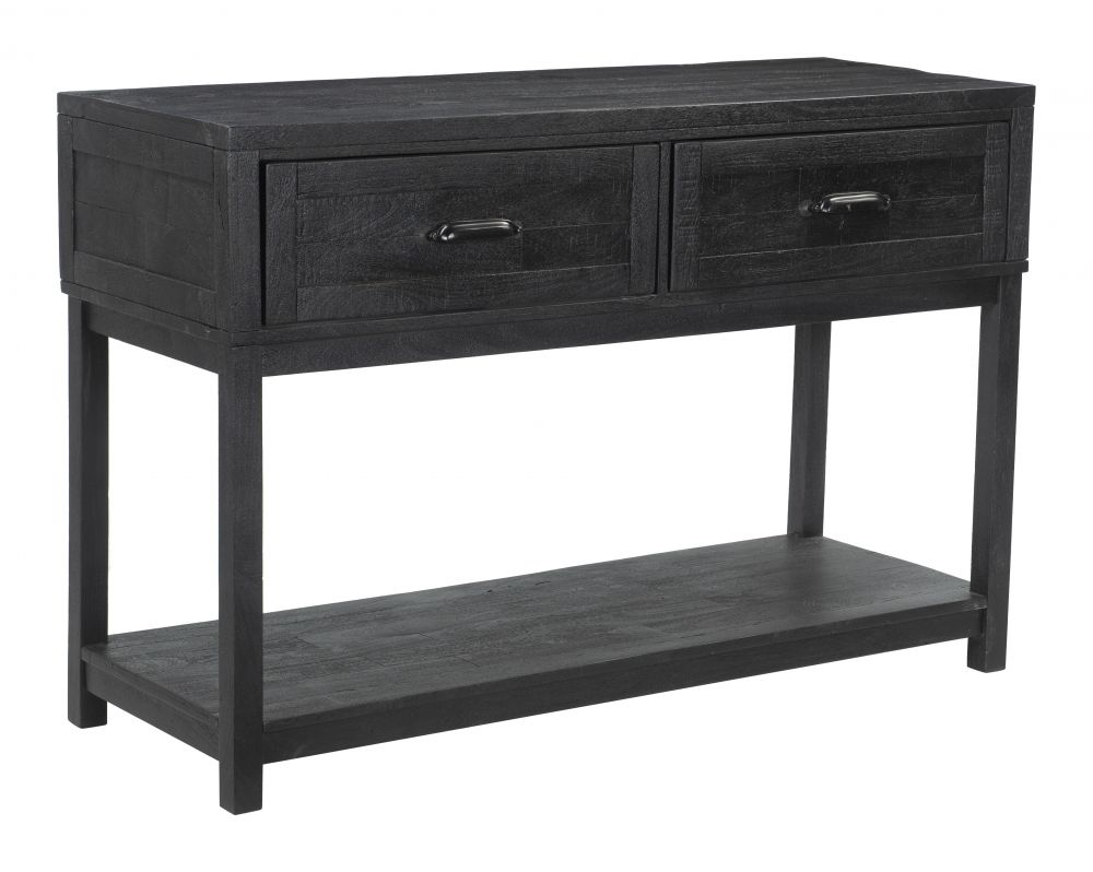 black wood console table