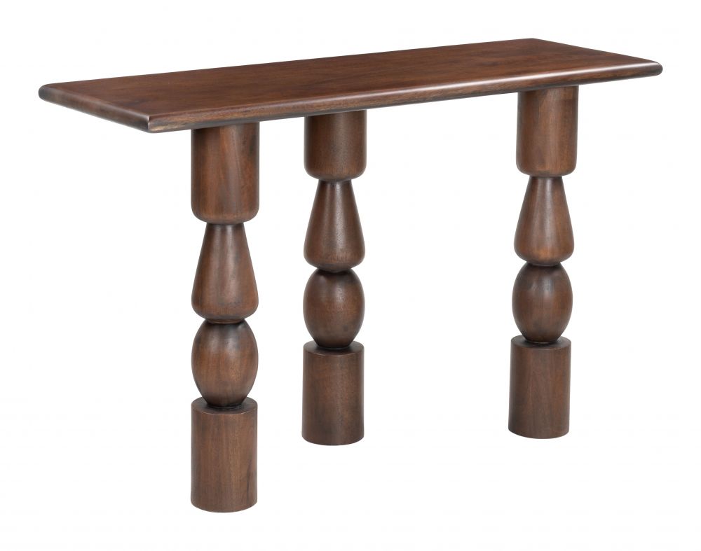 brown wood console table