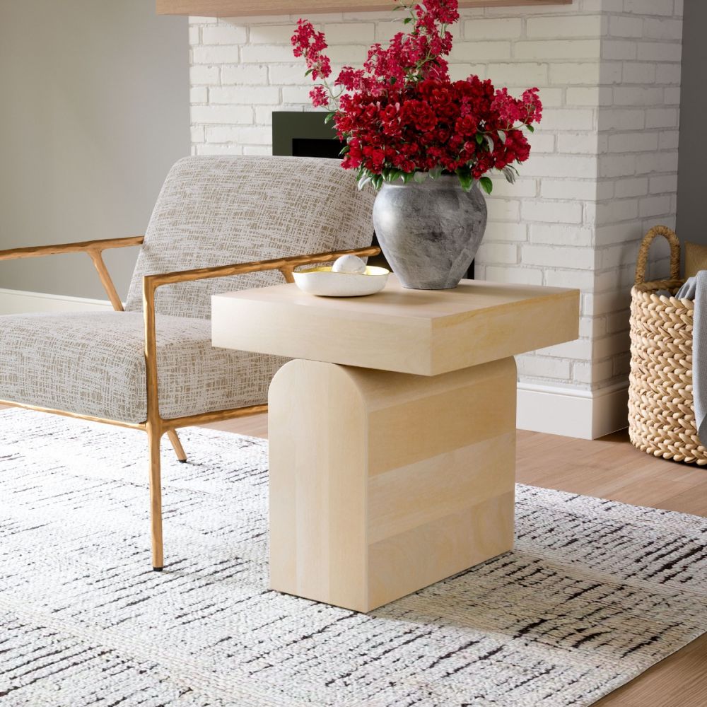 beige side table
