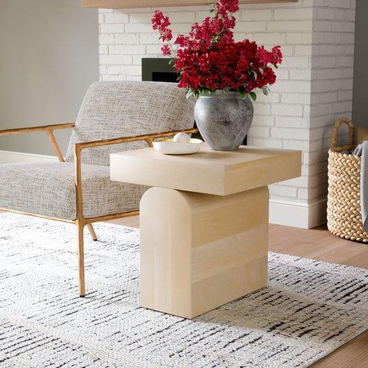 beige side table