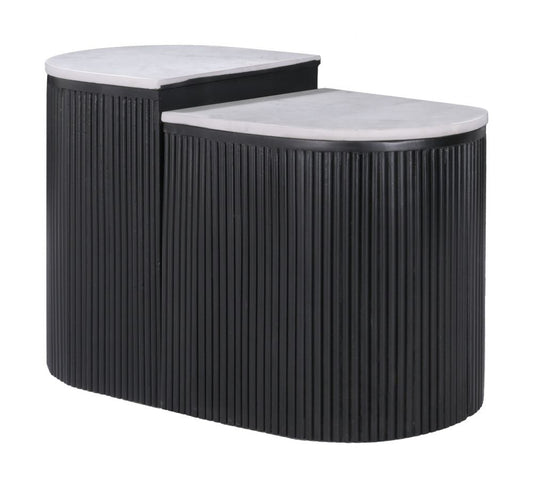 black and white side table