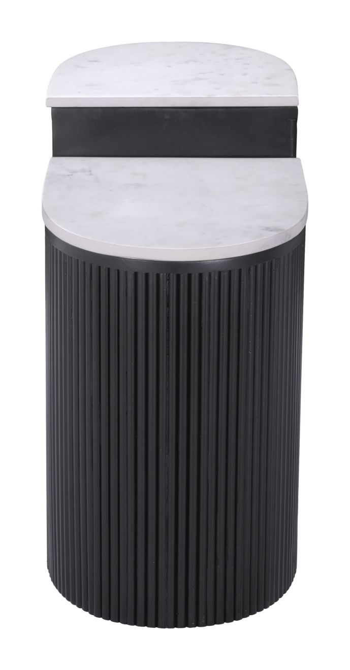 black and white end table