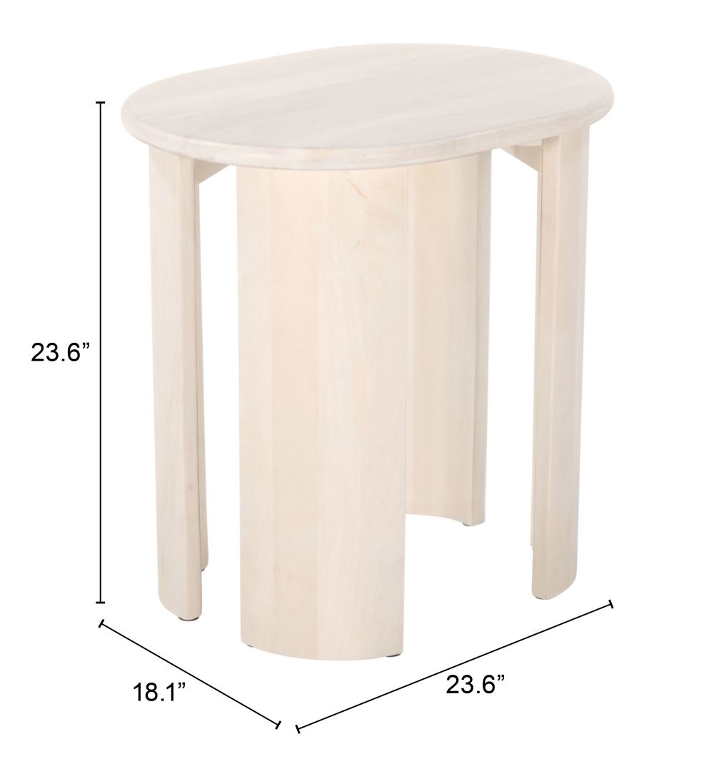 beige wooden side table