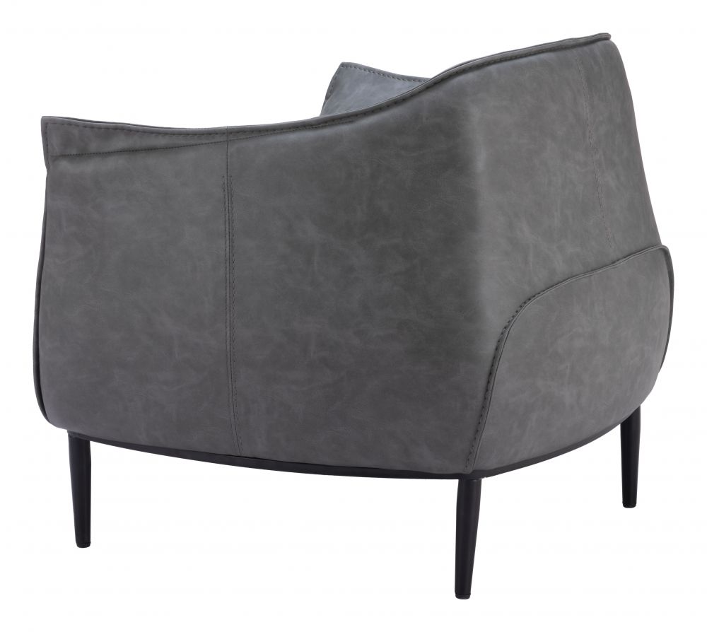 grey leather accent chair