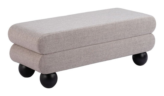 grey fabric bench