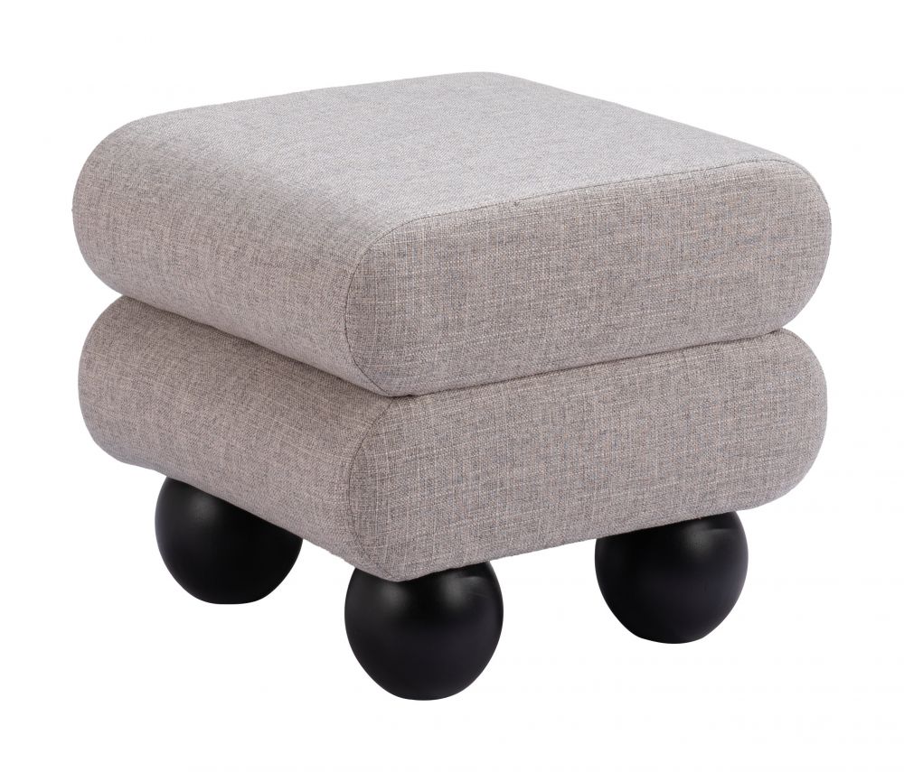 grey fabric ottoman