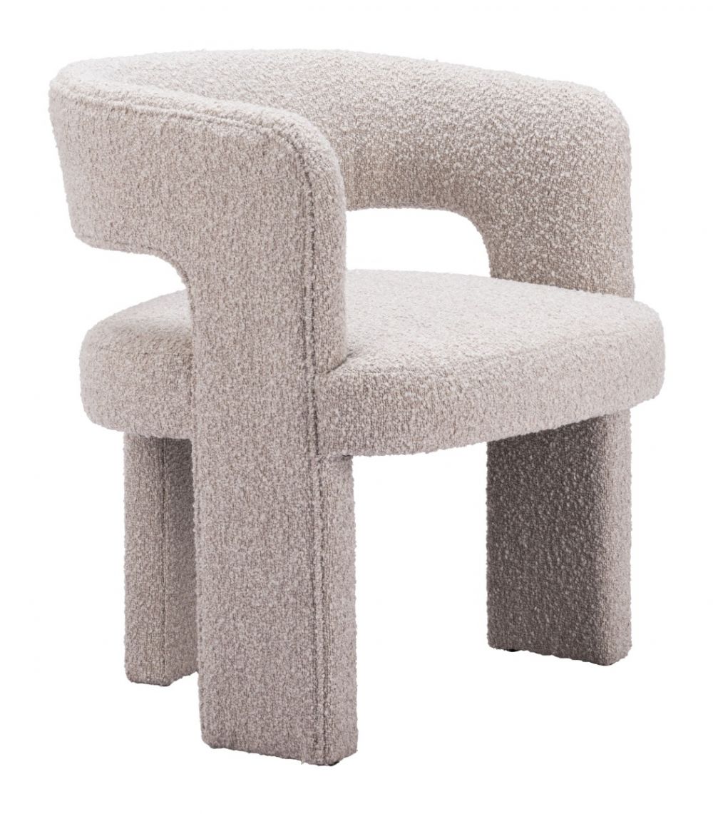 beige fabric accent chair