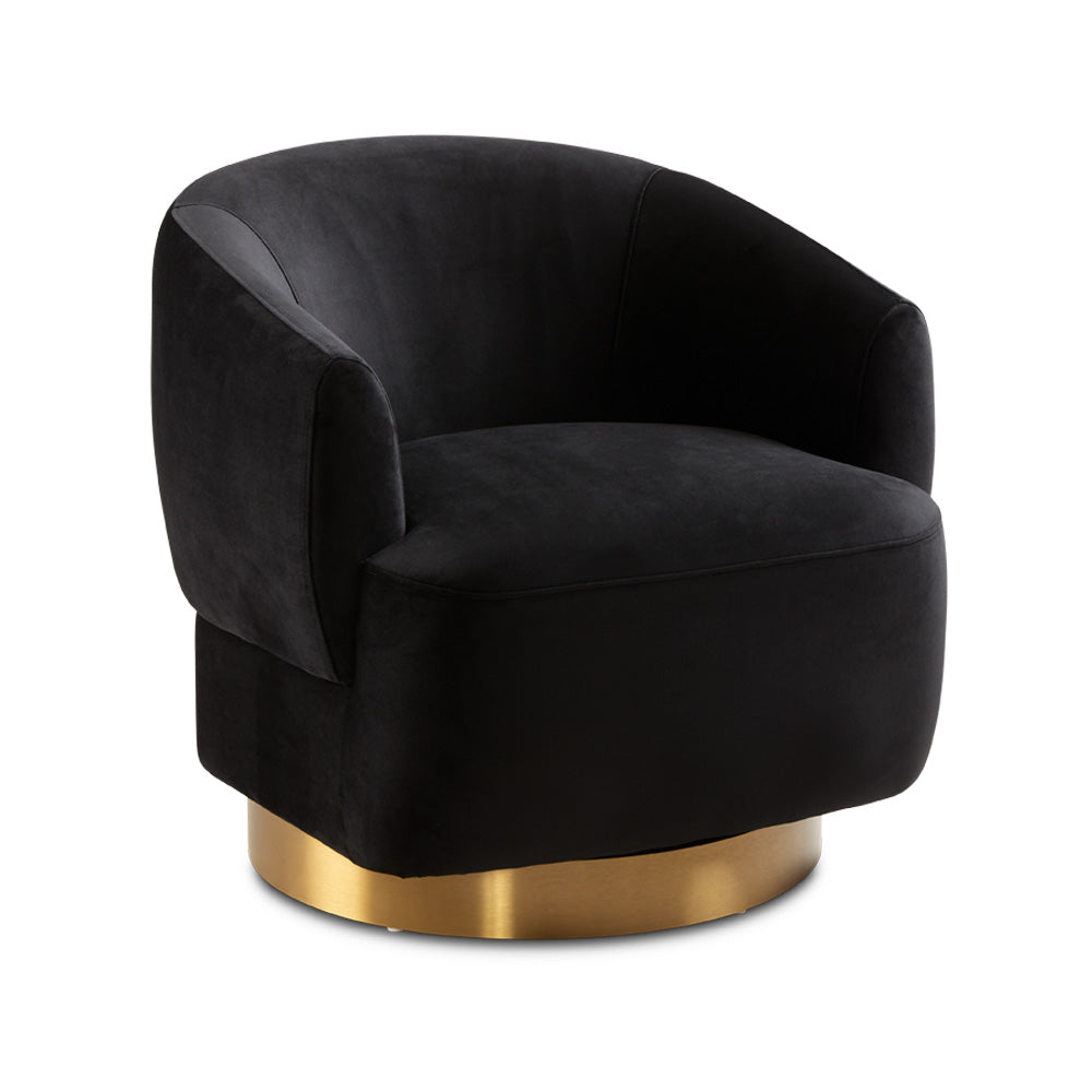 black fabric accent chair