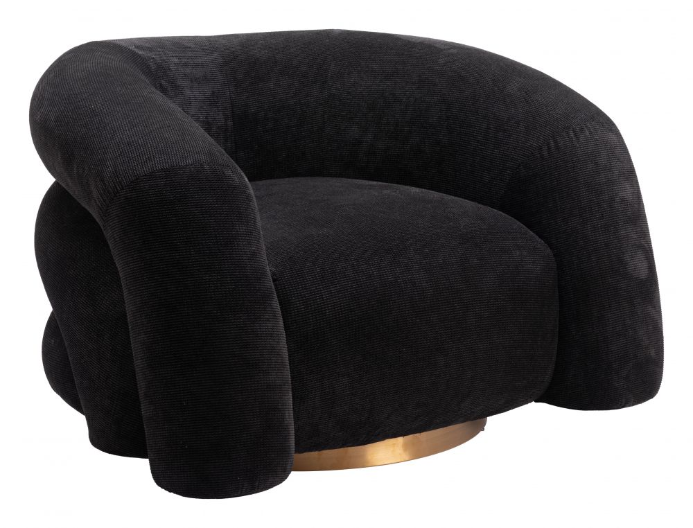 black fabric accent chair