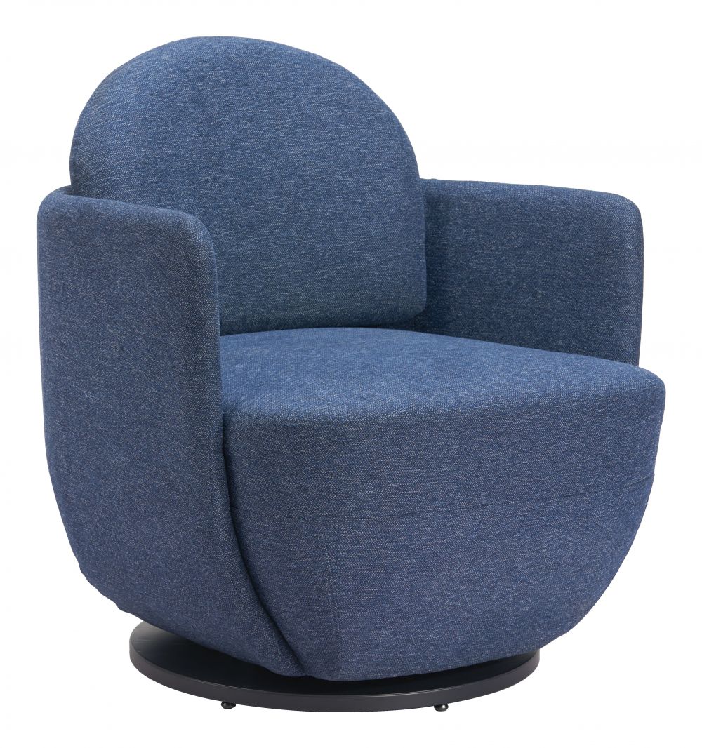 blue fabric accent chair