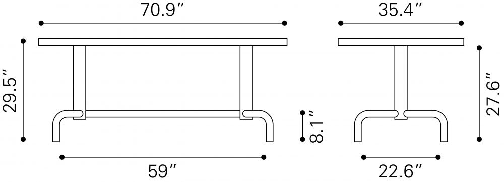 steel legs dining table