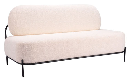 white fabric sofa