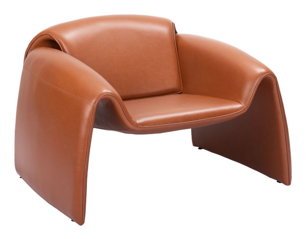 brown leather accent chair