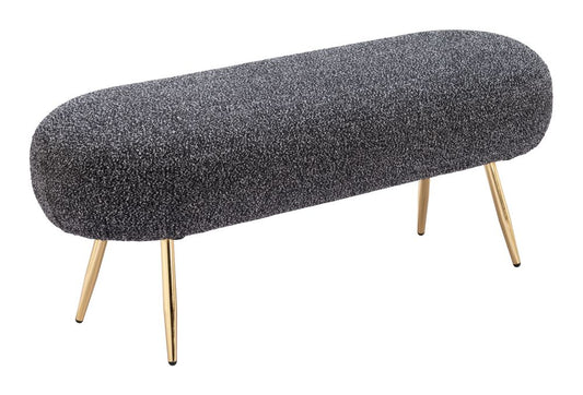 black fabric bench