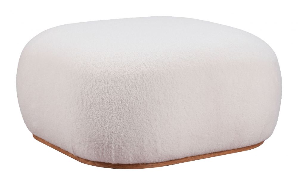 cream fabric ottoman