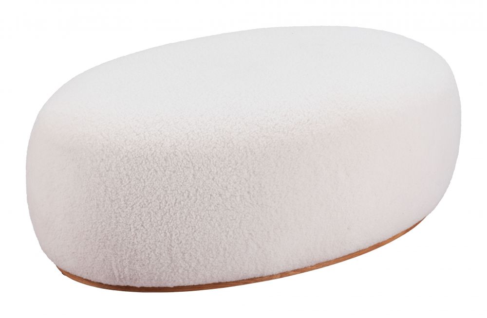 cream fabric ottoman