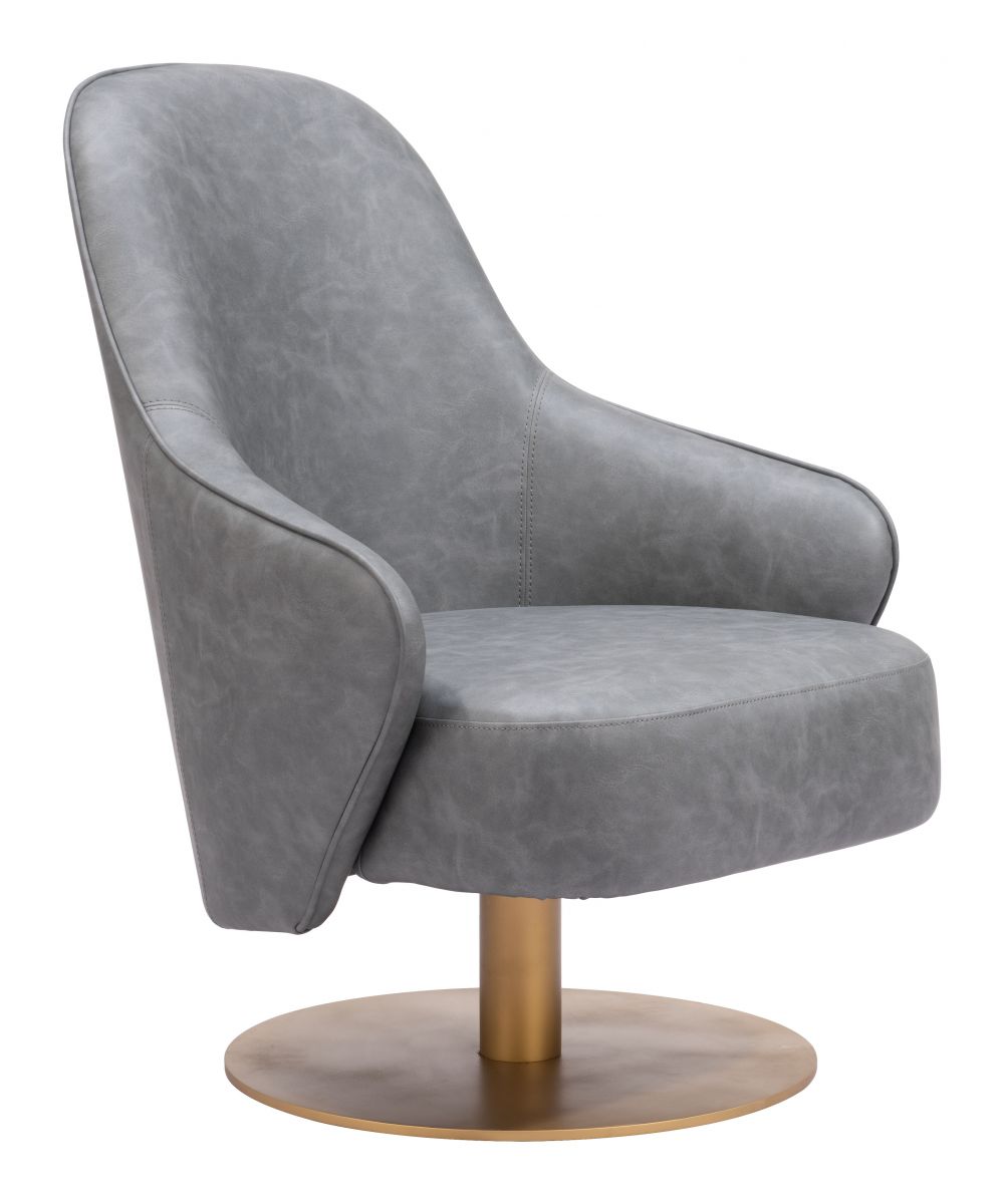 grey leather accent chair