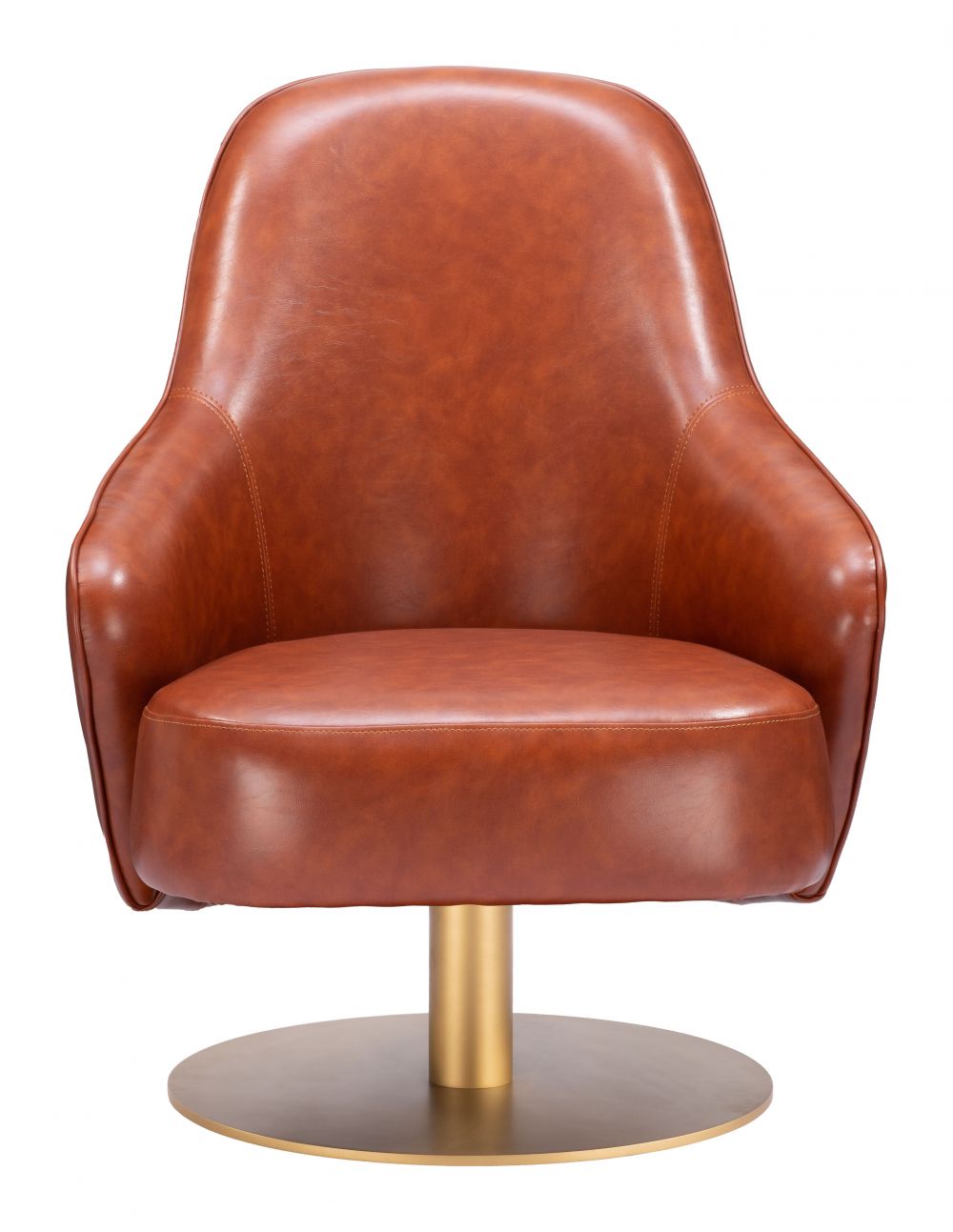 brown leather accent chair