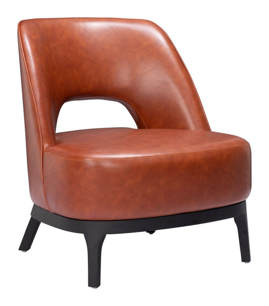 brown leather accent chair