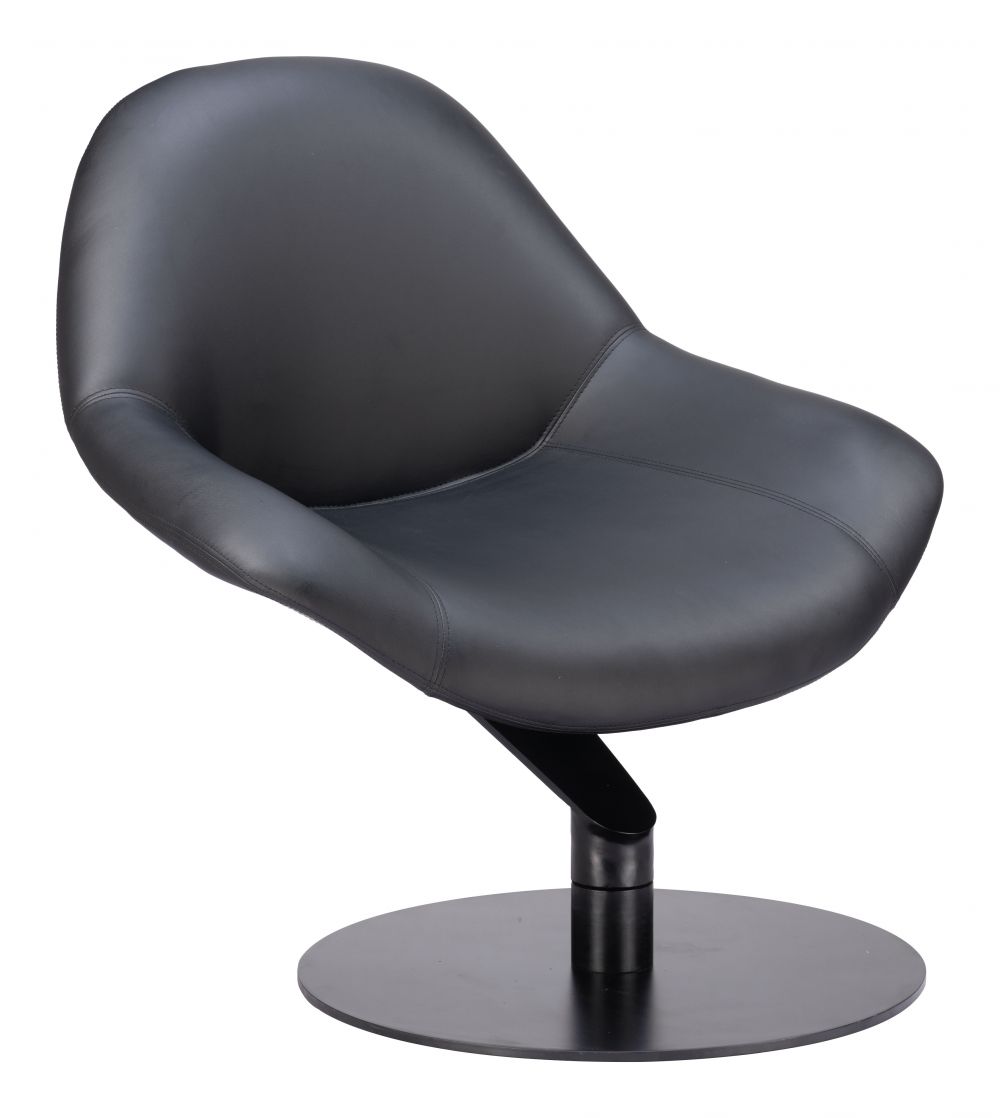 black leather accent chair