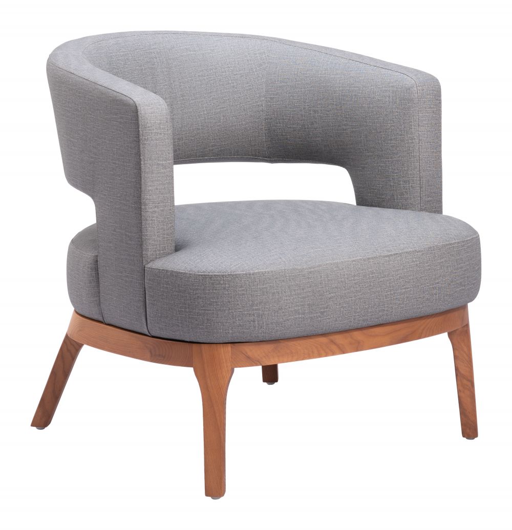 grey fabric accent chair