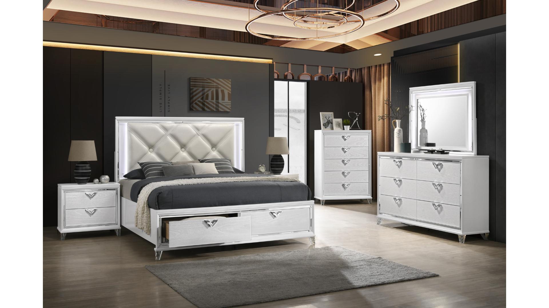 white wooden bedroom set