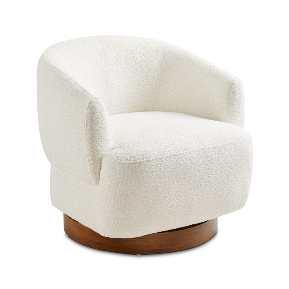 white fabric accent chair