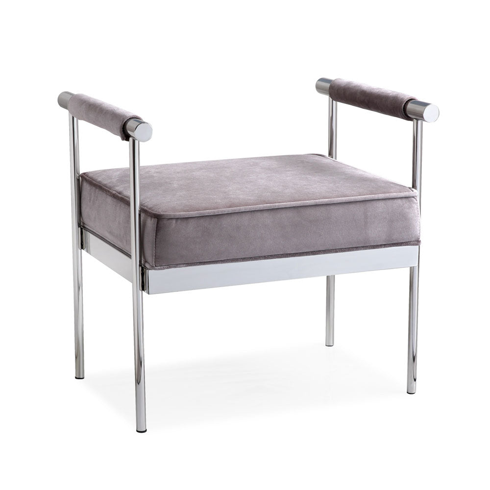 grey fabric ottoman