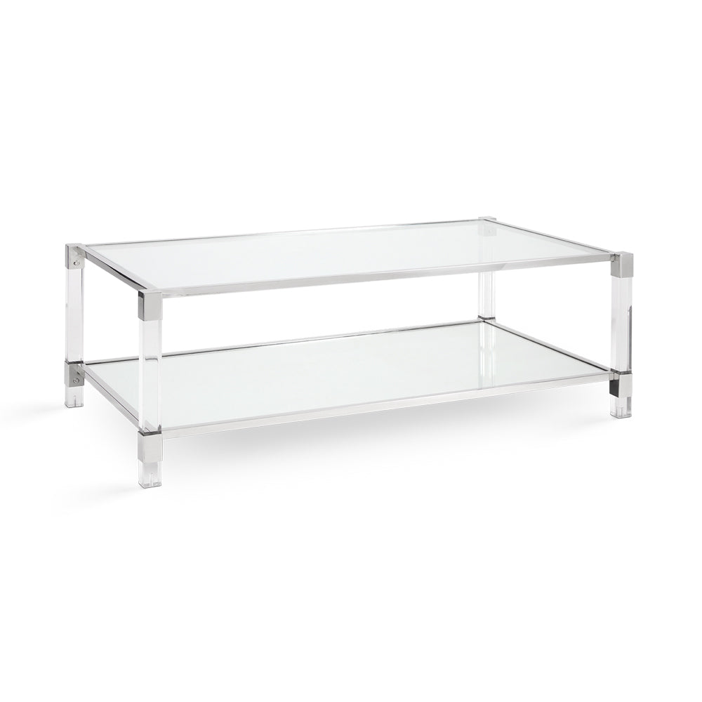 silver glass coffee table