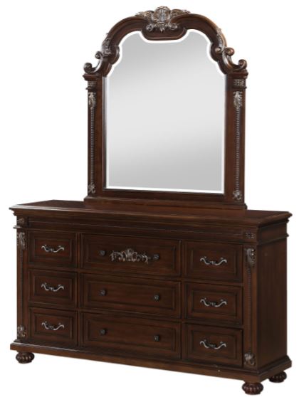 cherry dresser and mirror