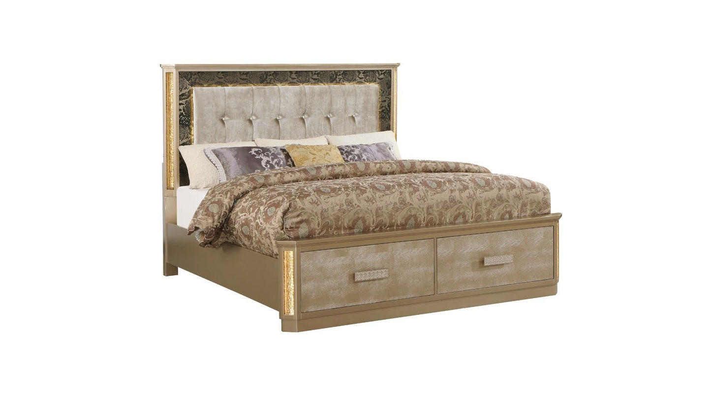 gold single bed