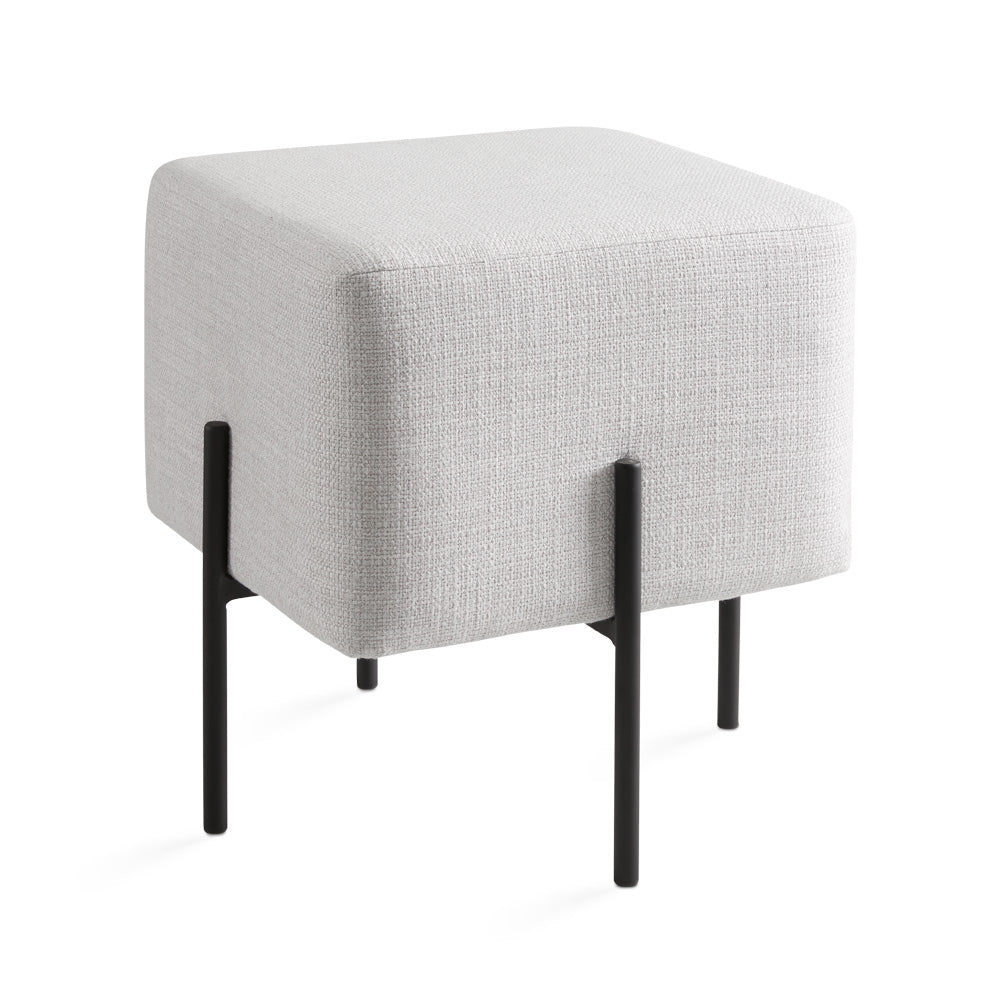 grey fabric ottoman