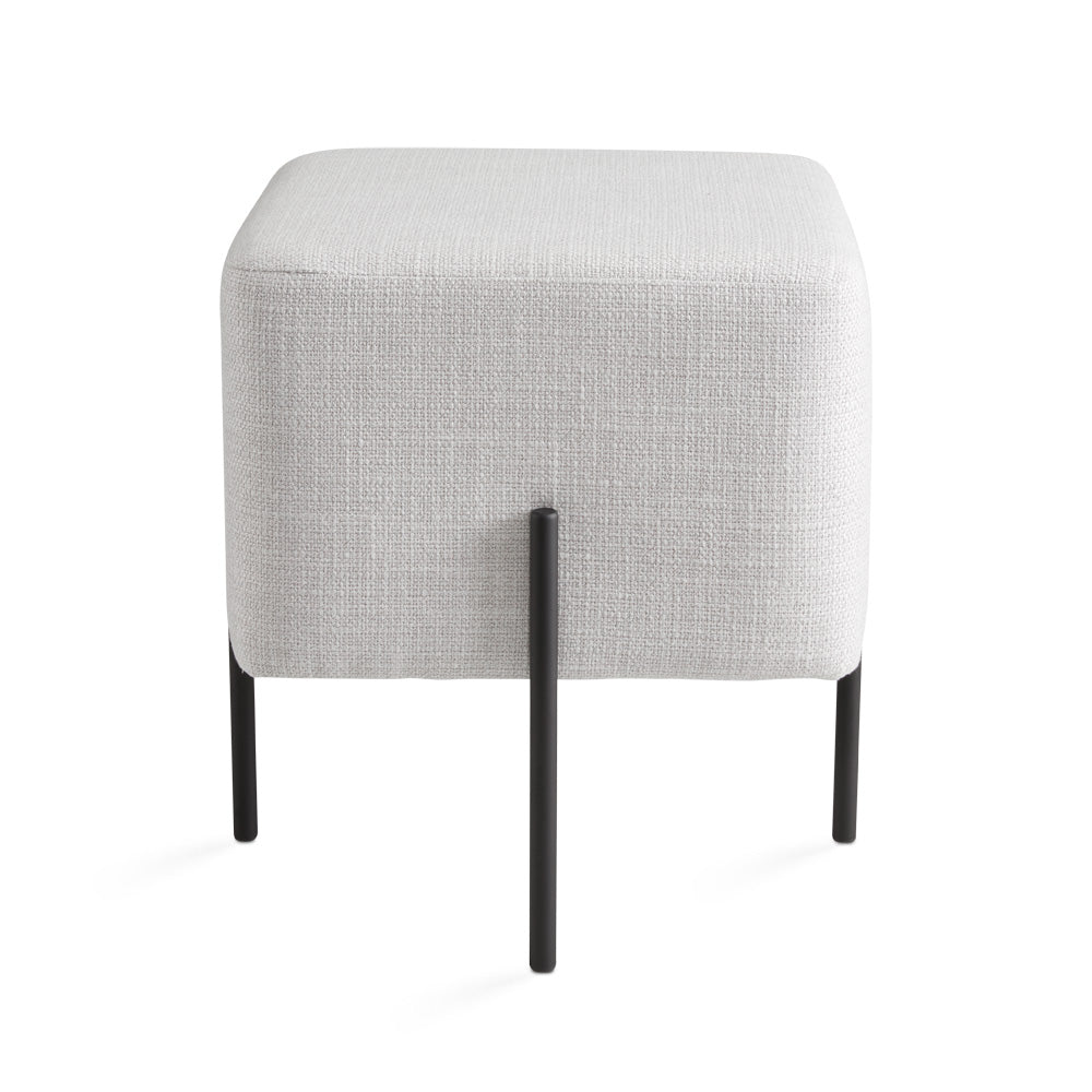 grey fabric ottoman